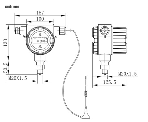 4~20mA Liquid Wireless Oil Pressure Sensor IP65 Protection