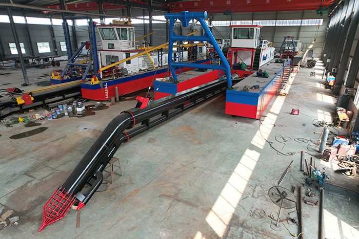 The blue color sand dredger has a designed hull length of 19 meters