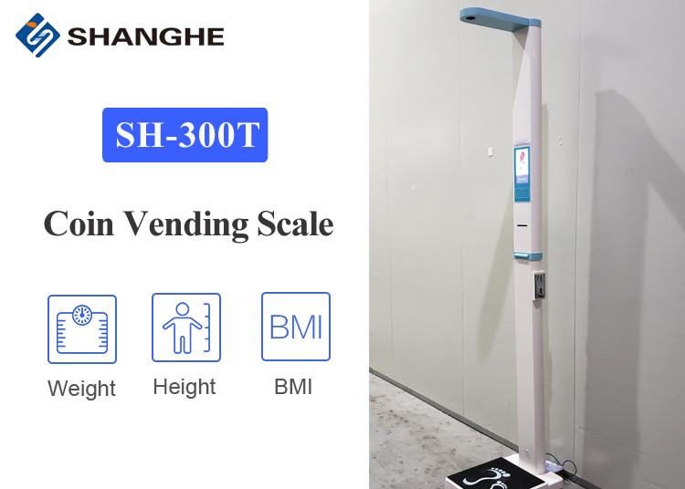 Coin Operated Ultrasonic Height And Weight Machine Digital Scale For Clinic