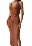 Small Quantity Clothing Factory Solid Color Knitted Suspenders Dress Beach