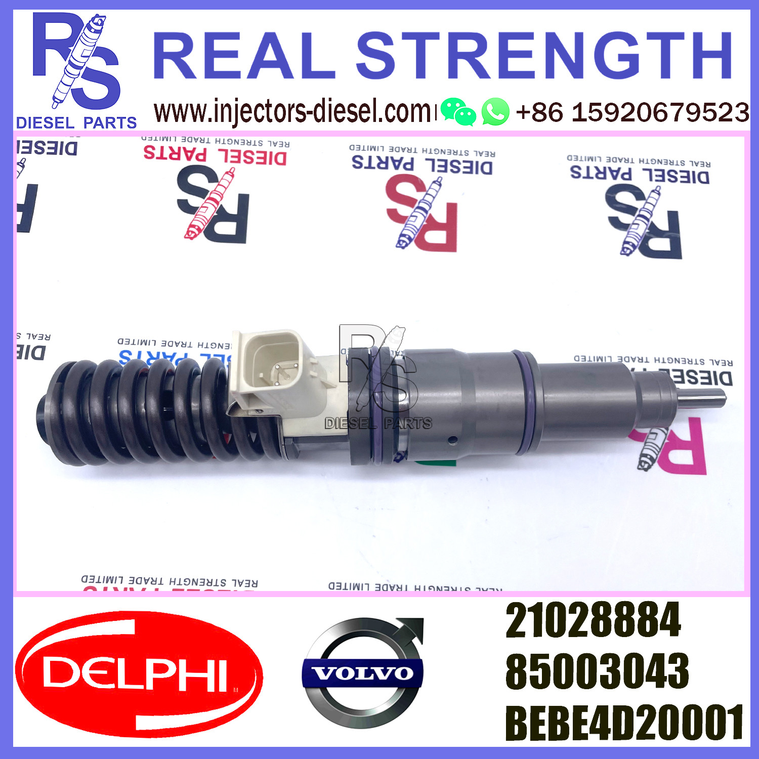DELPHI 4pin 21028884 85003043 Diesel pump Injector V-O-L-V 21028884 85003043 BEBE4D20001 E3.18 for RENAULT 11LTR EURO3 LO