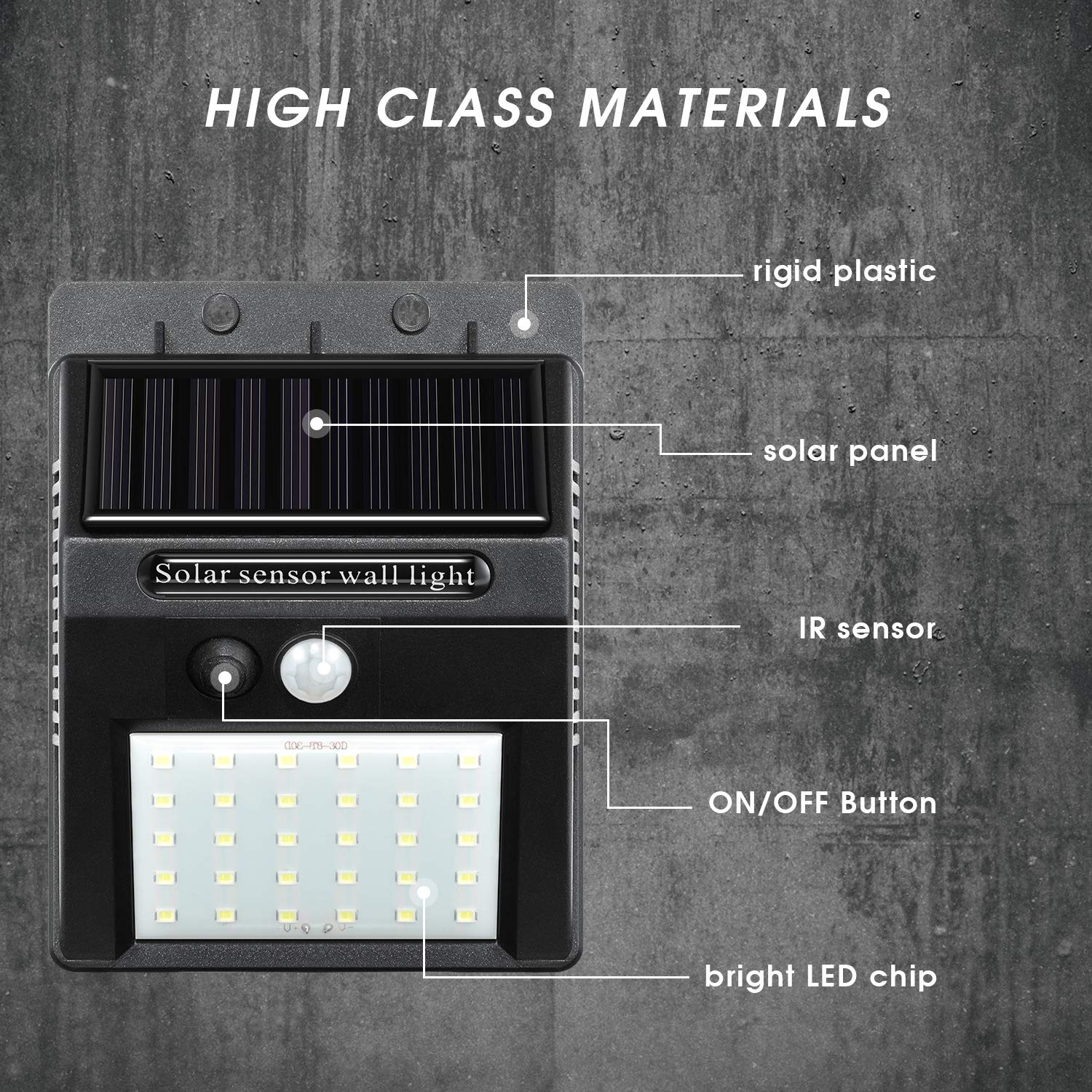 Outdoor Solar Lights,30 LEDS Motion Sensor Light Wireless Security Lights