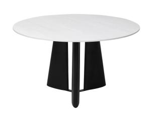 Quality Ceramic Top Fixed Type Modern Round Dining Table Easy Cleaning With Metal Base wholesale