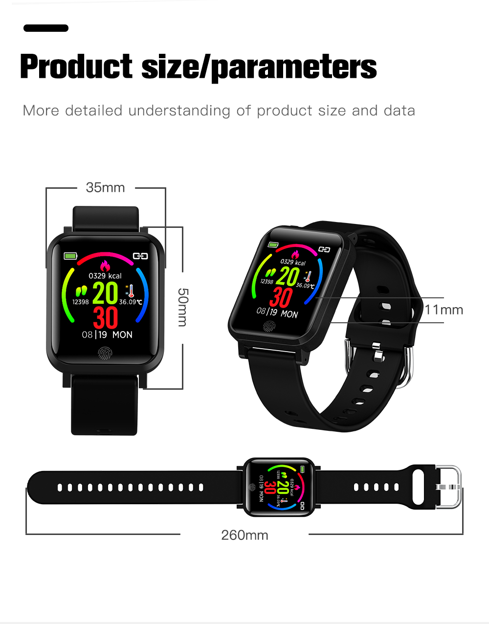 F22 170mAh Series 5 Square Smart Watch With Pulse Oximeter Android NFC TFT Screen