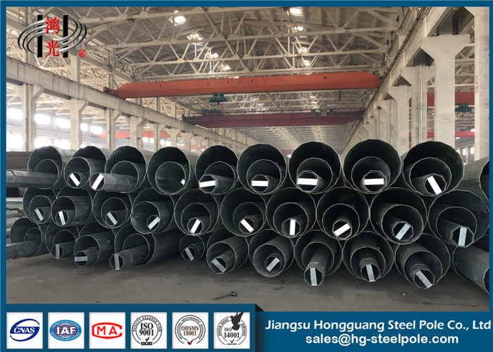 69kv Hot Dip Galvanized Steel Tubular Pole 50FT 55FT 60FT Octagonal Electric Power Transmission Poles