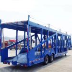 Two-axle 20-meter car transport semi-trailer carrying 8 cars