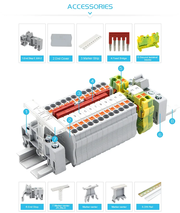D-PT1.5-QU End Barrier Plate For PT 1.5 QUATTRO Wire Electrical Connector Din Rail Terminal Block Accessories End Cover