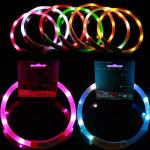 Silicone Waterproof LED Dog Collar Rechargeable USB Flashing Dog Collar