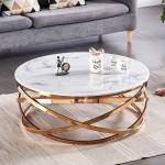 Light Luxury Stainless Steel Hotel Lobby Circular Coffee Table
