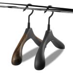 SGS Wooden Pattern Black Metal Coat Hanger For Wardrobe