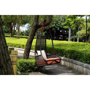 Quality Park Iron Tube Frame Outdoor Hanging Rattan Egg Chair Leisure Wicker Patio Egg Swing Chair for Outdoor Relaxing wholesale