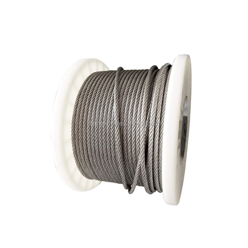 200fts Steel Cable T316 Stainless Steel Aircraft Cable 1x19 7x7 7x19 SS Cable Wire Rope for Deck Railing Hardware System
