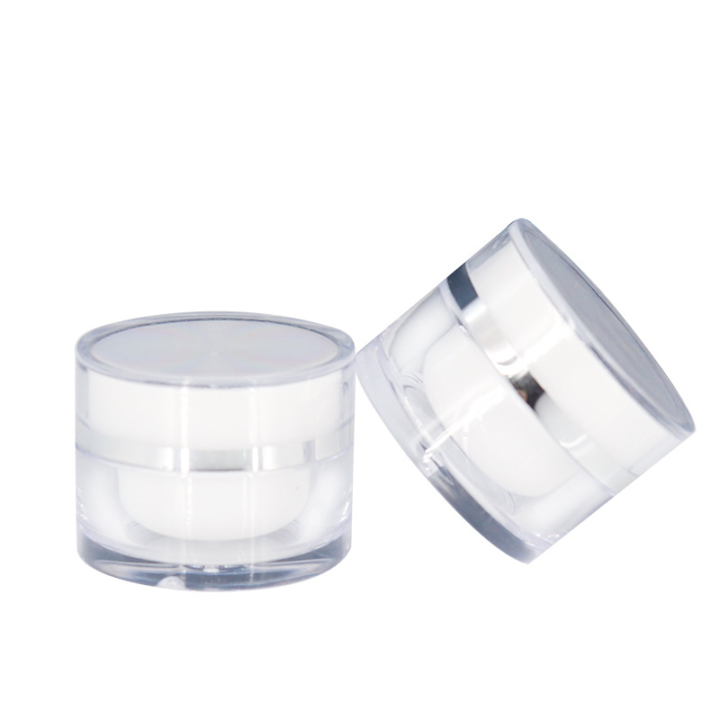 15g Luxury White Face Cream Containers Round Double Cosmetic Acrylic Jar