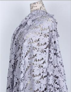 Quality 100% Cotton Fiber Water Soluble Embroidery Fabric with Lace applique Black Ivory Double Color wholesale