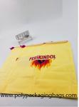 Yellow Waterproof Nylon Mesh Promotional Drawstring Bags / Personalized