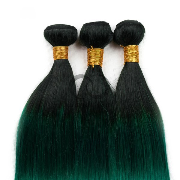 #T1B/Green Straight Remy Human Hair Bundles Sew In Weave Bundles Brazilian Bundle Deals