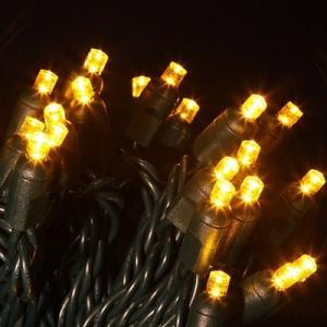 Quality 5mm Wide-Angle 70 Yellow LED String / Green wire wholesale