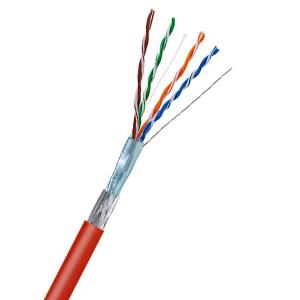 Quality 0.510mm Bare Copper Cat5e SFTP 24AWG Red PVC Jacket Wire 1000FT wholesale