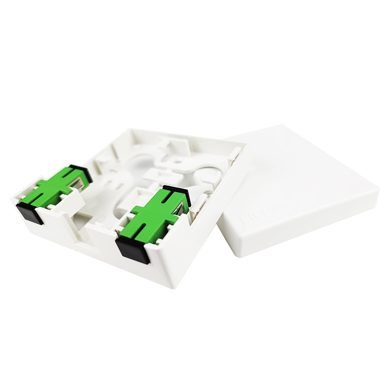 SC APC Plastic Fiber Optic Faceplate Socket Panel 2 Cores for Indoor FTTH and PC ABS