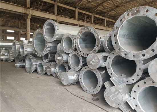 Flange Connection Type Steel Electrical Power Pole Q235 Transmission Line Project