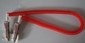 Quality Hot selling for dental promotion using red color plastic coiled lanyard w/metal logo clip wholesale