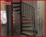 Spiral StaircaseVH18S Carbon Steel Tread Beech 304 Stainless Steel Spiral