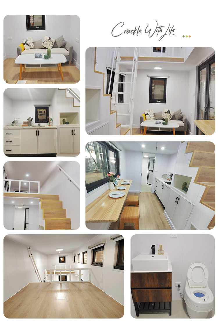 40ft Tiny House With Solar Panels Portable Prefab Home With 1 Bedroom
