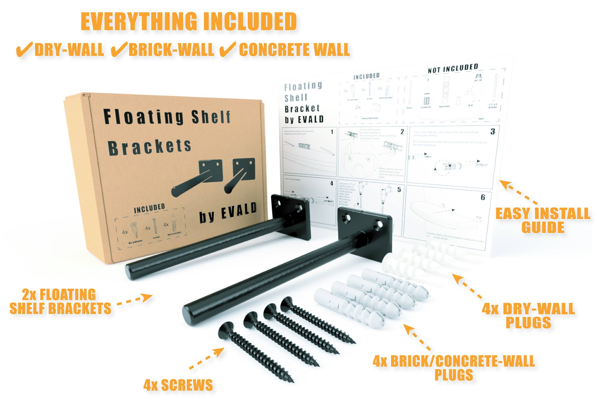 Original floating shelf bracket, floating bracket for home improvement,Invisible wall mount bracket for home and office