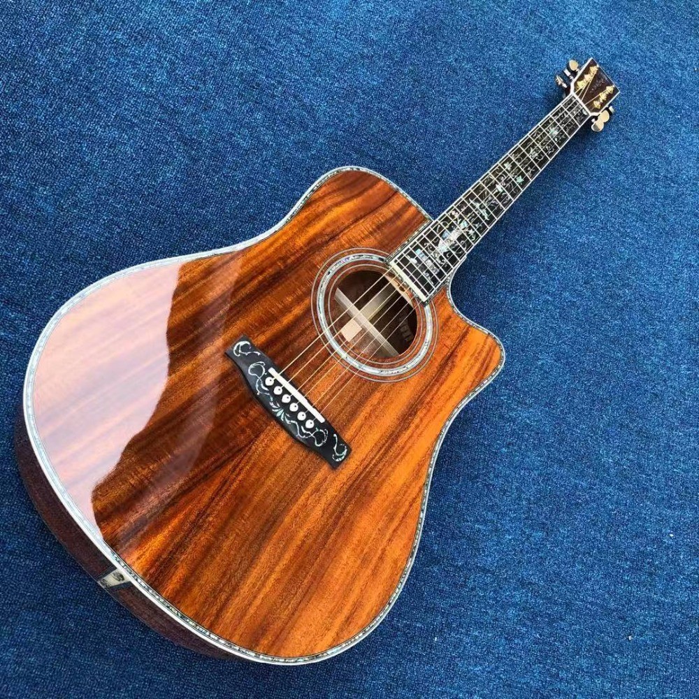 Real Abalone Inlay 41 Inch KOA Wood D45KC Classic Acoustic Guitar With Fishman 301 EQ