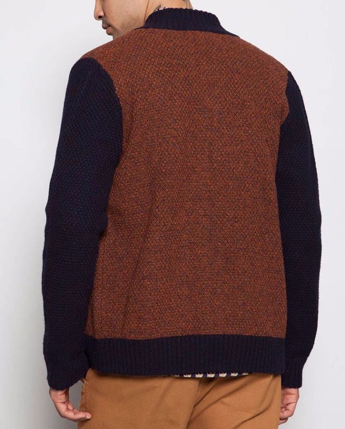 Knitted Mens Cardigan Sweaters , Multi Color Zippered Cardigan Sweater