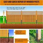 Heavy Duty Angle Steel Fence Post Repair kit Repairs Leaning Wooden Fences and