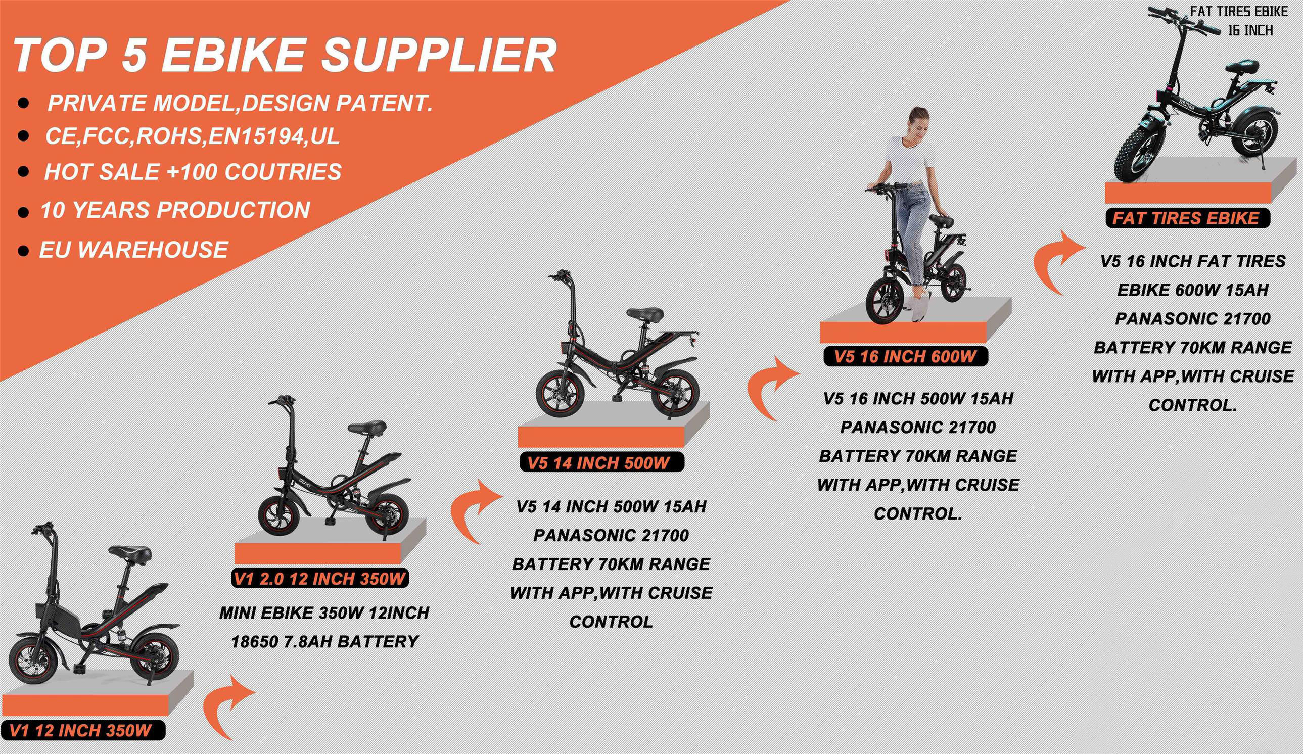 Directly 48V 500W Brushless Electric Motor For Mountain Bikes With Front Fork Suspension