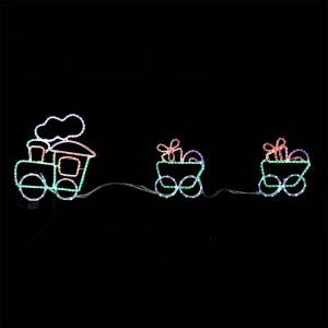 Quality Dynamic flash running train LED rope light motif light IP55 OEM/ODM acceptable Christmas decoration mini size outdoor wholesale