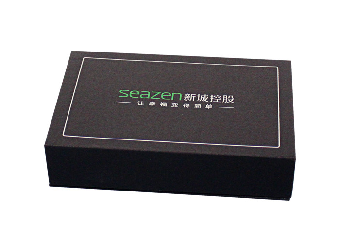 OEM Cardboard Packaging Box , Rigid Set Up Gift Boxes UV Coating Black