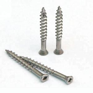 Quality Stainless Steel Square Drive Flat Head Wood Screws Stainless Steel 17 Auger Point Screws wholesale