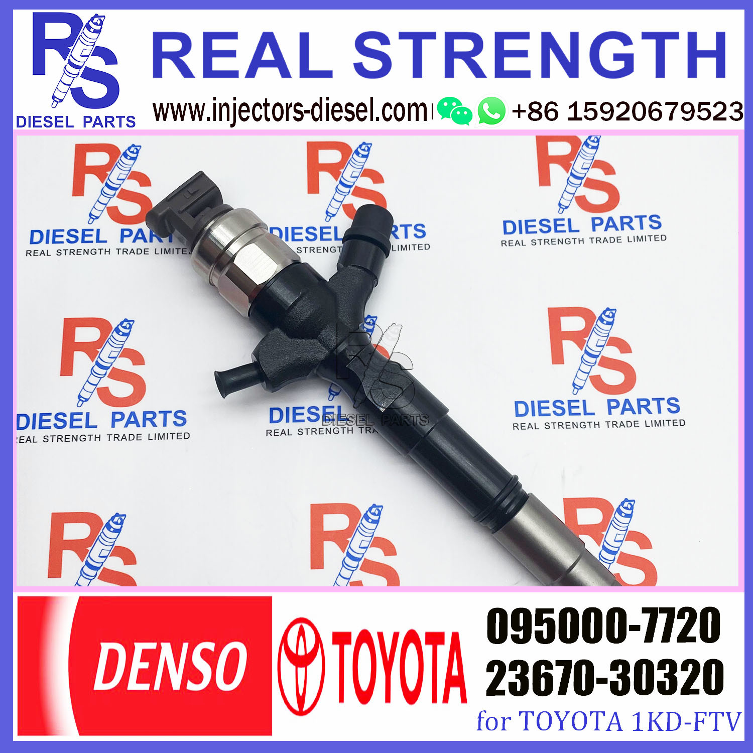 common rail injector 23670-30320 095000-7720 injector for TOYOTA 1KD-FTV, D-4D injector nozzle 23670-30320 095000-7720