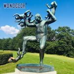 Adults And Children Playing Bronze Statues Sculpture In Outdoor Parks