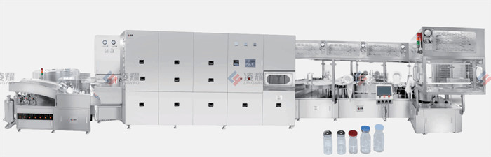 2-30ml Pharmaceutical Vial Filling Machine Aseptic Washing Drying Filling Stoppering Line with Isolator and Class A LAF System, GMP Compliant
