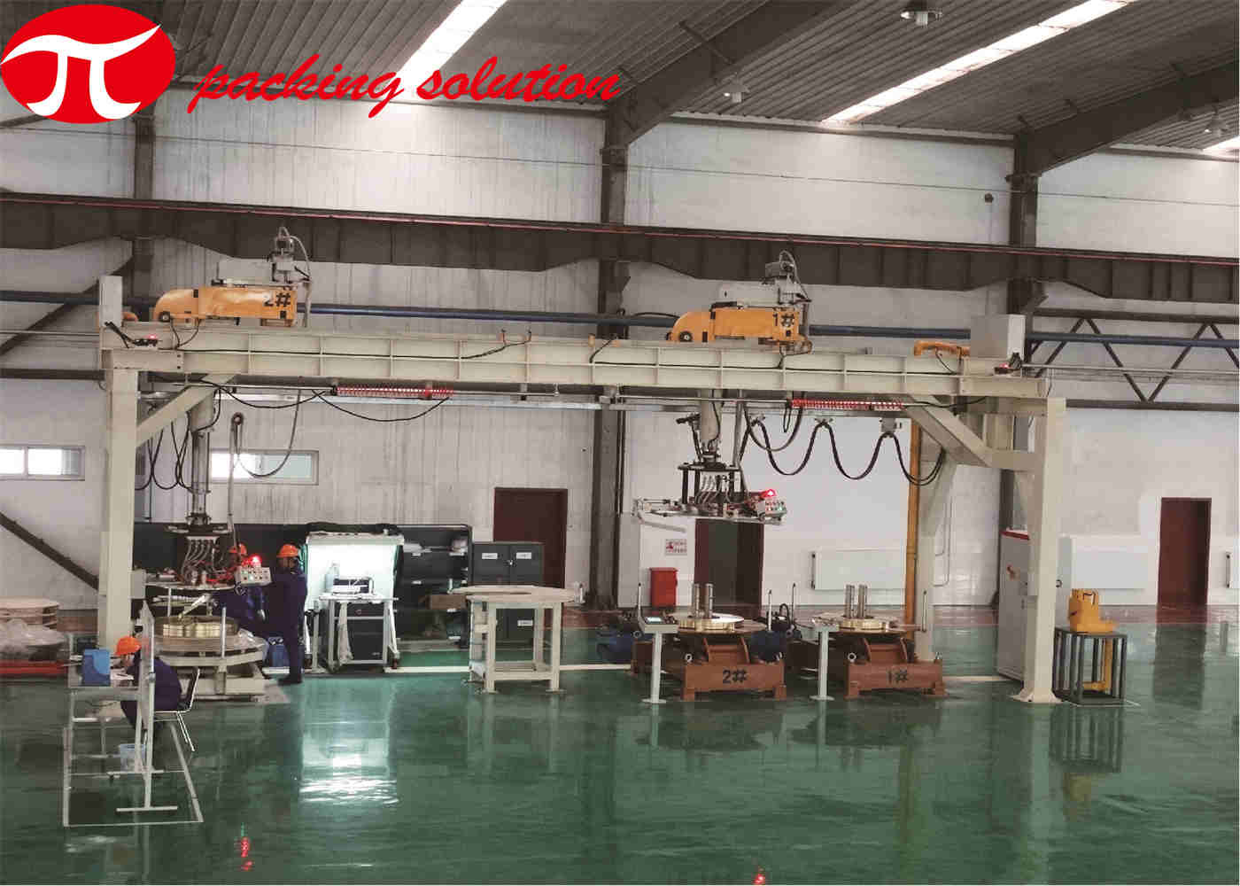 Copper Coil Packing Line Automatic ID 300mm With Turning Handling Welding