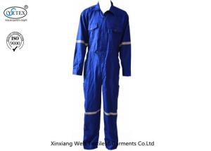 Quality Royal Blue Fr Cotton Coveralls / Fire Resistant Jumpsuit Arc Resistant Flash Protective wholesale
