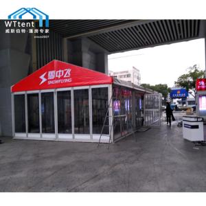 Quality Durable Outdoor Exhibiton Marquee Party Tent With Red Roof Glass Wall Flame Retardant wholesale