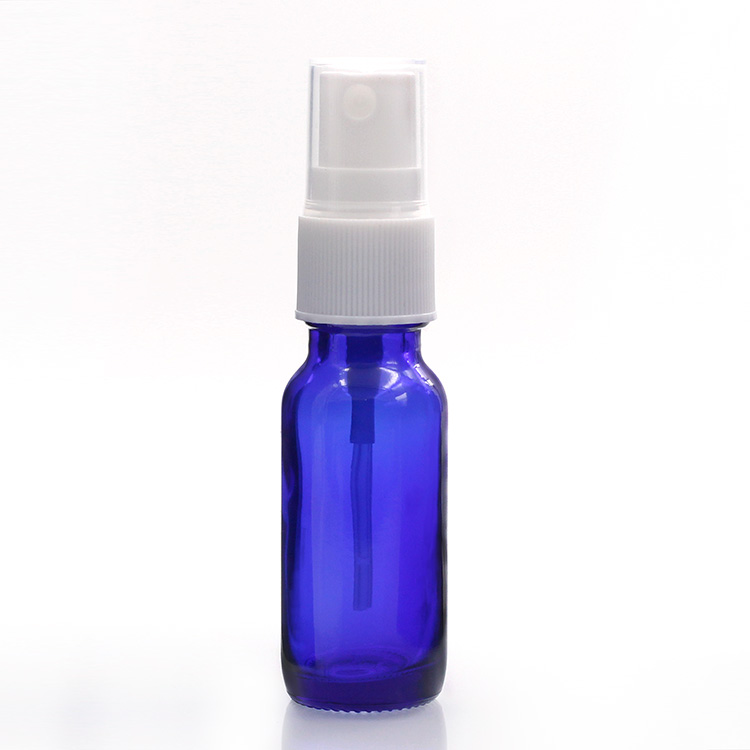 Massage Oil 15ml Glass Boston Round Bottles With Dropper Cap Blue Color