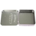 Small Tinplate Box,4C Offset Color+Vanish Mint Tin Box Embossed Tin Container