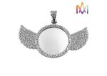 Antifatigue Rustproof Round DIY Jewelry Charms With Wings