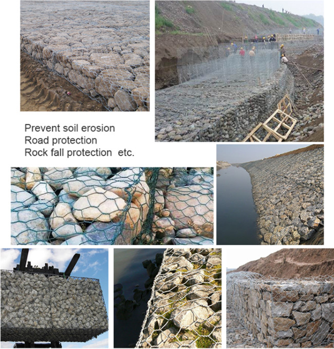 8 X 10 Cm Pvc Gabion Box Hexagonal Wire Mesh Stone Cage