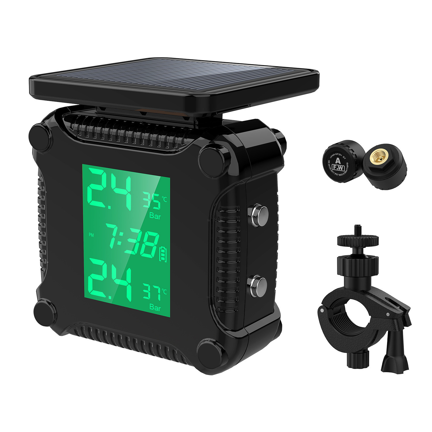 Pressure Monitoring System For Motorcycles With 1.5” Monitor Check Your Tire Pressure While Riding