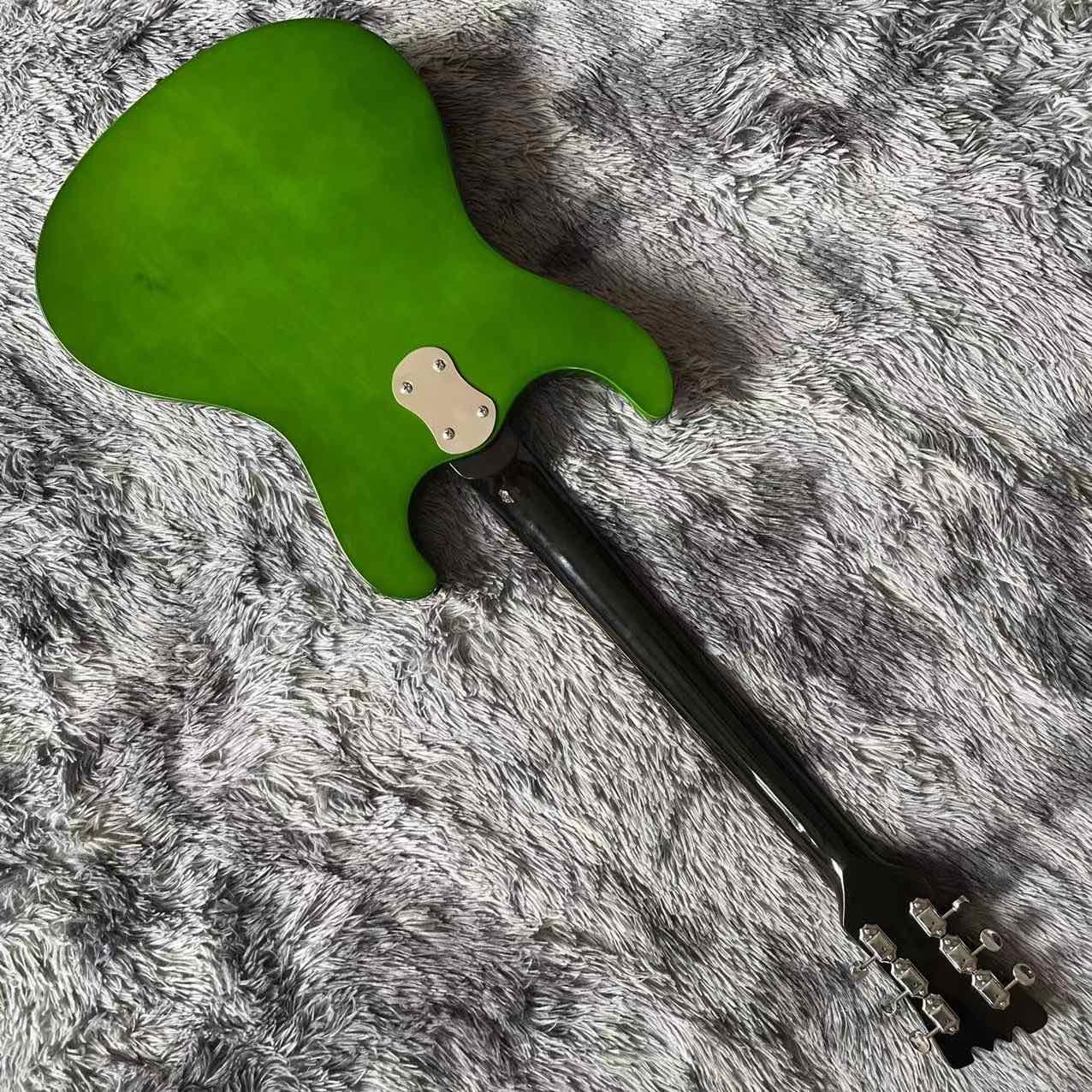Custom Mosrite Electric guitar JRM Johnny Ramone Guitar with Water Ripple in Green Color