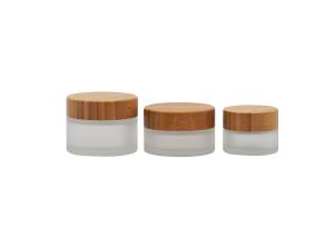 Quality Frosted Glass 50g Empty Cosmetic Cream Containers wholesale