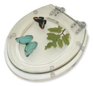Quality polyresin toilet seat cover,butterfly design transparent poly-resin toilet seat, wholesale