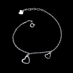 Quality Romantic / Simple Plain Silver Bracelet With Heart Shape Accessory wholesale